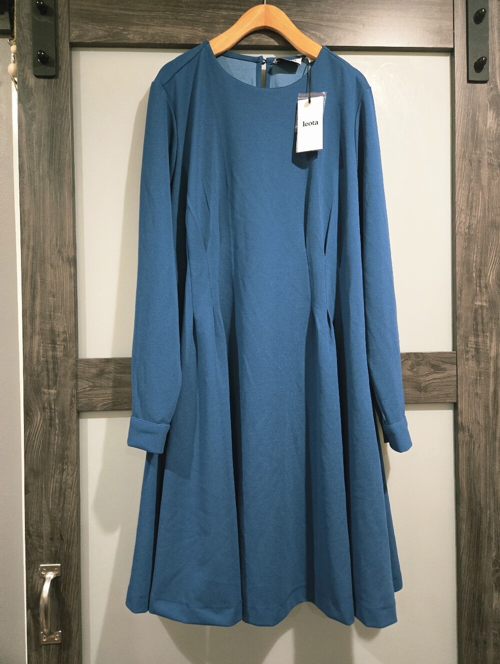 NWT Leota Womens Lara A-Line Fit And Flare Dress Solid Ink Blue 1X
